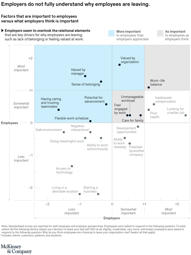 Gründe für Kündigungen aus der McKinsey-Studie (2021)